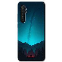 Xiaomi Mi Note 10 Lite HD Baskılı Kılıf + 9D Tam Ekran Koruyucu - Night Fores Mount