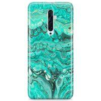 Oppo Reno2 Z 2019 Kılıf Su Yeşili Mermer Arka Kapak Koruma Desenli Full Koruyucu