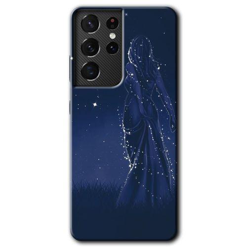 Samsung Galaxy S21 Ultra HD Baskılı Kılıf + 9D Tam Ekran Koruyucu - Gecenin Kraliçesi