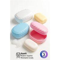 3’lü Sızdırmaz Kapaklı Sabunluk Seti -   Hijyenik Seyahat ve Banyo Kutusu