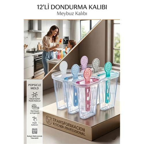 12'lı Dondurma ve Meybuz Kalıbı | Sağlıklı Ev Yapımı Atıştırmalık Seti 721453