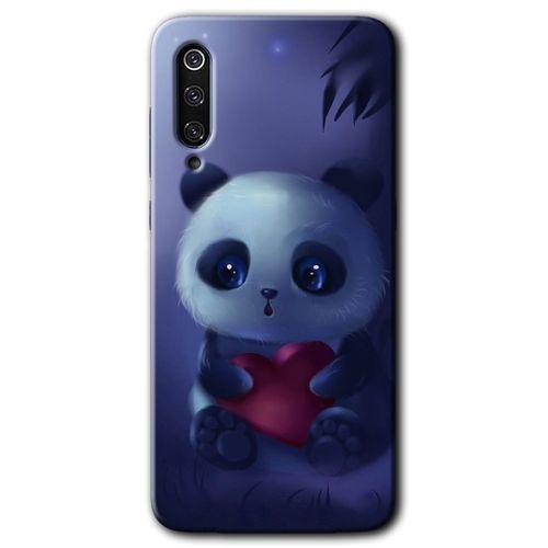 MRCİLETİSİM Xiaomi Mi 9 SE Kılıf Baskılı Kapak - Bebek Panda + 5D Tam Kaplayan Cam