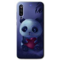 MRCİLETİSİM Xiaomi Mi 9 SE Kılıf Baskılı Kapak - Bebek Panda + 5D Tam Kaplayan Cam