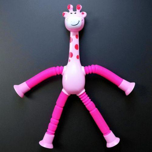 3 PCS GİRAFFE ANIMAL POP TUBES PEMBE MAVİ TURUNCU ZÜRAFA TELESKOPİK UZAYAN ZÜRAFA STRES OYUNCAĞI