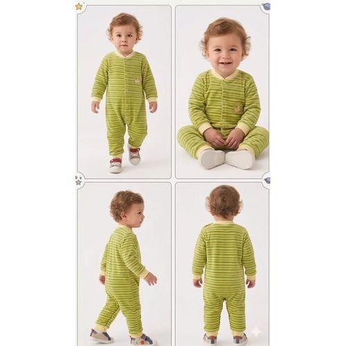 3/12 Ay Kadife Kumaş Bebek Tulumu