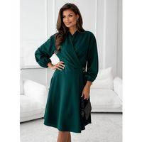 Kadın Uzun Kollu Hakim V Yakalı Yandan Toka Detaylı Ithal Mini Krep Elbise