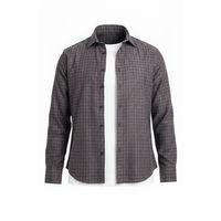 Alfonso Ekose Büyük Kareli Relaxed Fit %100 Pamuklu Flanel Kumaş Erkek Gömlek - Kahve