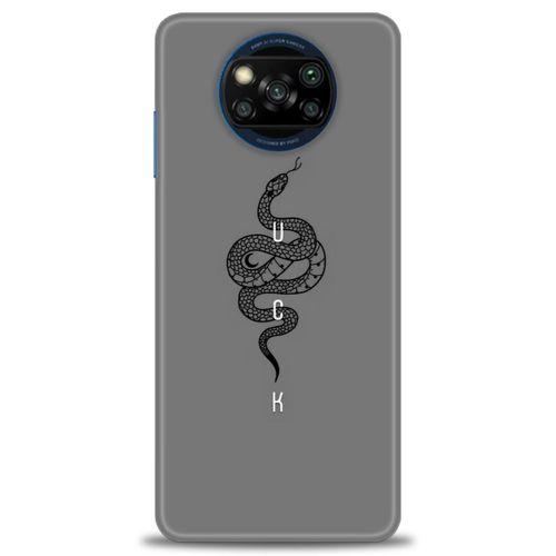 Xiaomi Poco X3 Pro Kılıf HD Baskılı Kılıf - Siyah Yılan + Tam Ekran Koruyucu