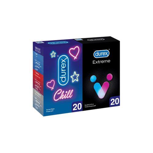 Durex Chill Karma Prezervatif 20’li +Durex Extreme Geciktiricili Prezervatif 20'li Avantaj Paketi