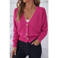 Kadın Uzun Kollu Düğme Detay Triko Bluz