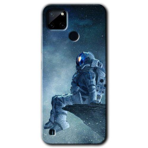 Realme C21 Kılıf HD Desen Baskılı Arka Kapak - Astronot Yalnızlığı