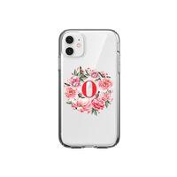 Kırmızı Çiçekli O Harfli Şeffaf iPhone 11 Telefon Kılıfı
