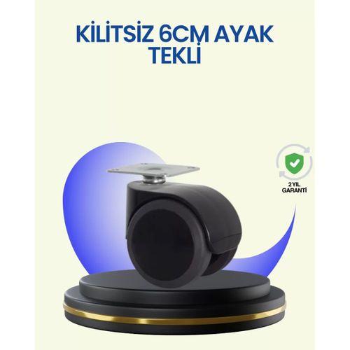 6 Cm Döner Kilitsiz Ayak Tek Parça