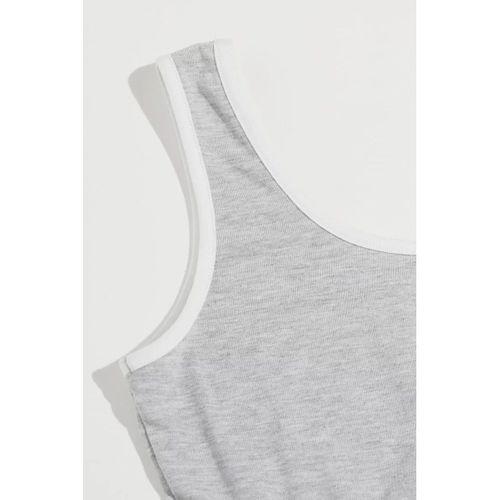 Kadın Gri Askılı Crop Top Ve Şortlu Gecelik Takım