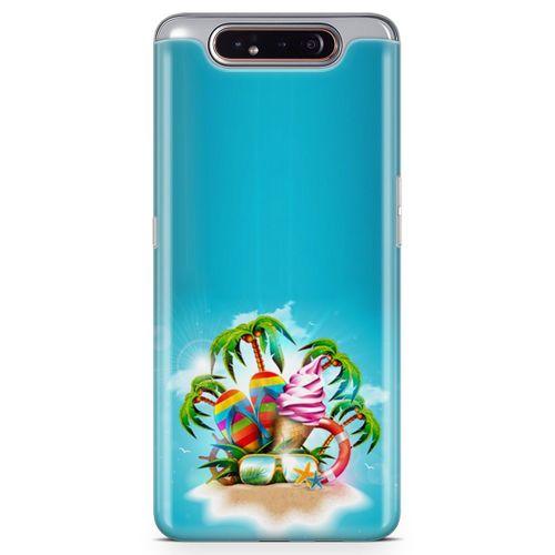 Samsung Galaxy A80 Kılıf Terlik Gözlük Dondurma Arka Kapak Koruma Desenli Full Koruyucu