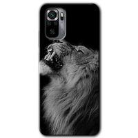 MRCİLETİSİM Xiaomi Redmi Note 10s Kılıf Baskılı Kapak - Lion + 5D Tam Kaplayan Cam