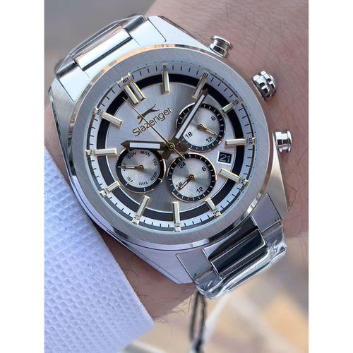 Slazenger İtalyan Tasarım Bileklik Hediyeli 2 Yıl Garantili 10 Atm Çelik Erkek Kol Saat ESL.Y2554.4