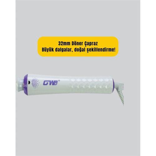 Gw 32mm Döner Başlıklı Saç Kıvırma Makinesi – Her An Her Yerde Profesyonel Şekillendirme