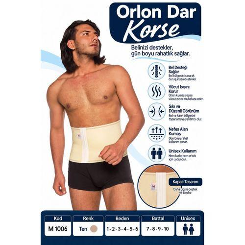 Orlon Dar Korse – Unisex Bel ve Karın Destek Korsesi – M 1006 - Rylks