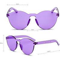 Sert Mika Oval Şekilli Çerçevesiz Mor Gözlük Retro Parti 5x14 cm