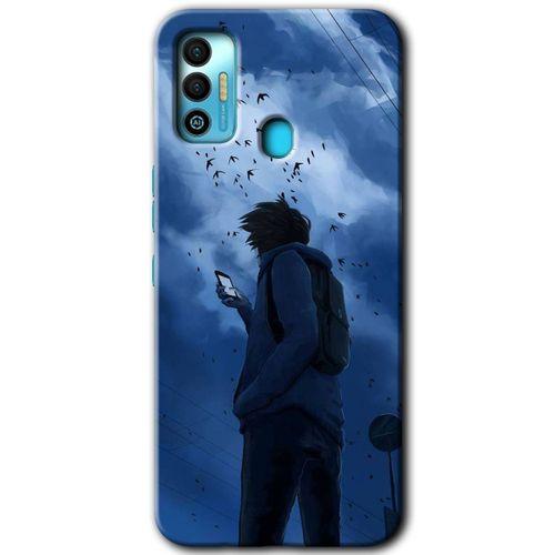 MRCİLETİSİM Tecno Spark 7T Kılıf HD Desen Baskılı Arka Kapak+Temperli Cam - Sonbahar Yalnızlığı