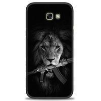 Samsung Galaxy A7 2017 / A720 Kılıf HD Baskılı Kılıf - Tüfek ve Aslan + Tam Ekran Koruyucu