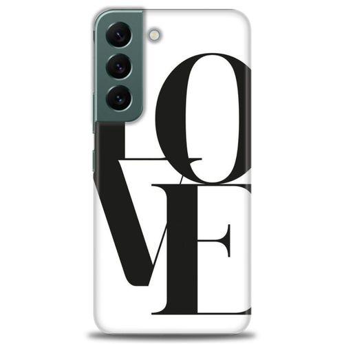 Samsung Galaxy S22 Kılıf HD Baskılı Kılıf - Love + Tam Ekran Koruyucu