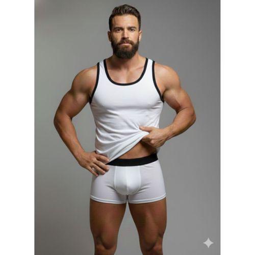Erkek Beyaz Tank Top Boxer Takım