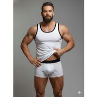 Erkek Beyaz Tank Top Boxer Takım