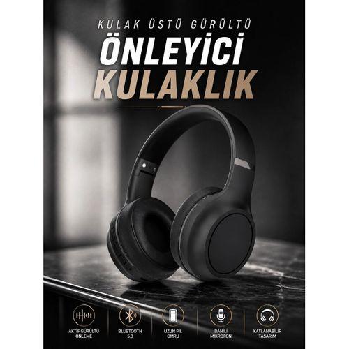 Kulak Üstü Kablosuz Bluetooth Kulaklık Gürültü Önleyici Ayarlanabilir
