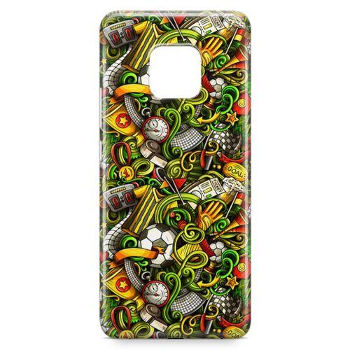 Huawei Mate 20 Pro Kılıf Futbolcu Doodle Arka Kapak Koruma Desenli Full Koruyucu
