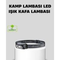 Şarjlı Led Kafa Feneri | 4 Modlu Akıllı Sensörlü Far | Su Geçirmez Ipx5 Kamp Ve Balıkçı Lambası