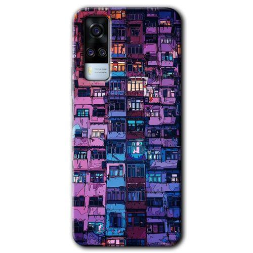 Vivo Y51a HD Baskılı Kılıf + 9D Tam Ekran Koruyucu - Şehir Görünümü