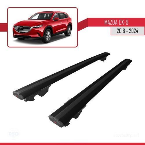 Mazda CX-9 2016 ve Sonrası ile uyumlu HOOK Model Anahtar Kilitli Ara Atkı Tavan Barı SİYAH