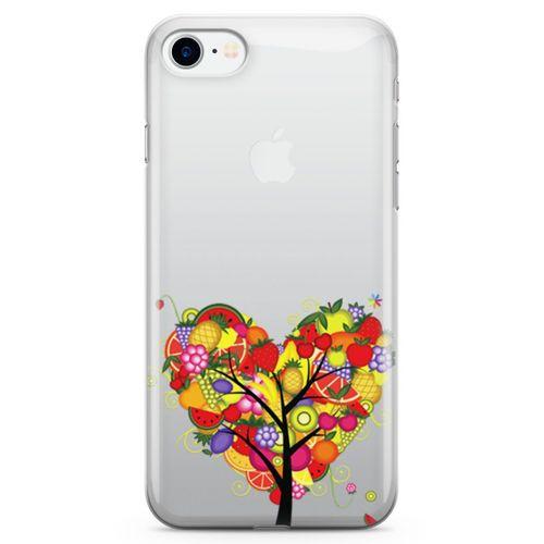 Apple iPhone 8 Kılıf Kalp Meyve Ağacı Arka Kapak Koruma Desenli Full Koruyucu