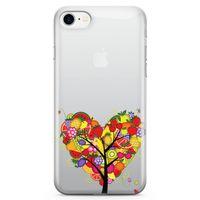 Apple iPhone 8 Kılıf Kalp Meyve Ağacı Arka Kapak Koruma Desenli Full Koruyucu
