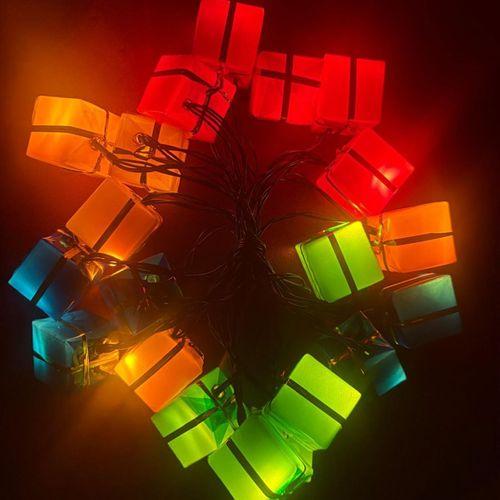 4 Metre 20 Led Pilli 2 Kademeli Hediye Kutusu Yılbaşı Ağacı Süsü Led Işık MZ-2