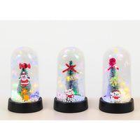 Yılbaşı Temalı Işıklı  Dekoratif Cam Fanus