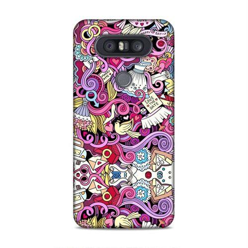 LG Q60 Kılıf Sevgili Doodle Arka Kapak Silikon Koruma Full Koruyucu