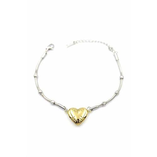 Kalp Zincir Bileklik - Altın