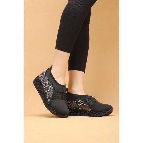 Seyna Siyah Renkli Detaylı Kadın Yürüyüş Ayakkabısı Sneakers