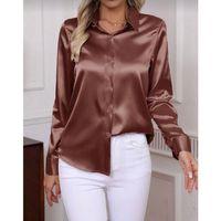 Kadın Uzun Kollu Saten Gömlek