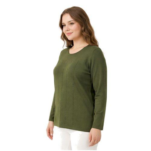 Kadın Taş Desen Çima Dikişli Mevsimlik Triko Bluz BGL-ST05288