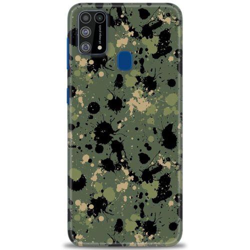 Samsung Galaxy M31 Kılıf HD Baskılı Kılıf - Kamuflaj Renkleri + Tam Ekran Koruyucu