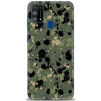 Samsung Galaxy M31 Kılıf HD Baskılı Kılıf - Kamuflaj Renkleri + Tam Ekran Koruyucu