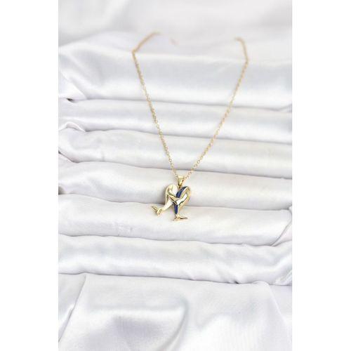 316L Çelik Zincir Gold Renk Dolphin Model Kadın Kolye