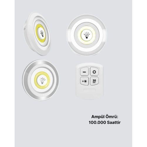 Kablosuz Gün Işığı 3’lü Led Spot Lamba Kumandalı