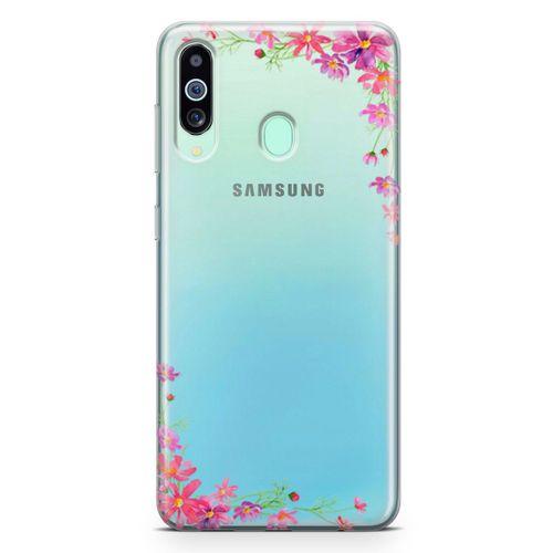 Samsung Galaxy A60 Kılıf Akdeniz Çiçekleri Arka Kapak Koruma Desenli Full Koruyucu