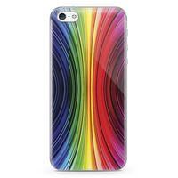 Apple iPhone 5 Kılıf Asimetrik Gökkuşağı Arka Kapak Koruma Desenli Full Koruyucu