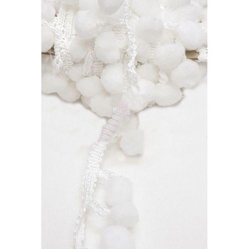 Beyaz Şerit Ponpon 1,5cm